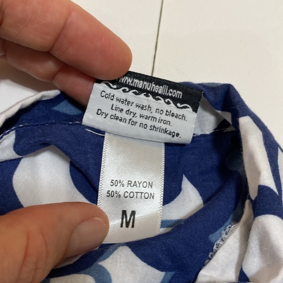 Manuheali’i Boys 6-7 Collared Short Sleeve Button Down Hawaiian Aloha Shirt - Picture 6 of 8